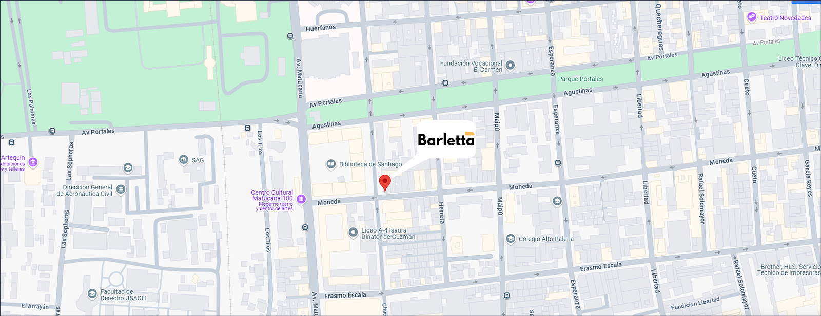 Mapa de ubicación de Barletta en Santiago